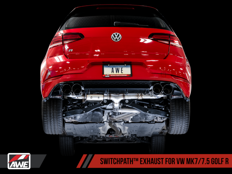 AWE Tuning MK7.5 Golf R SwitchPath Exhaust w/Diamond Black Tips 102mm