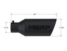 Load image into Gallery viewer, MBRP Universal Exhaust Tip 7in O.D. Rolled End 4in Inlet 18in Length - Black