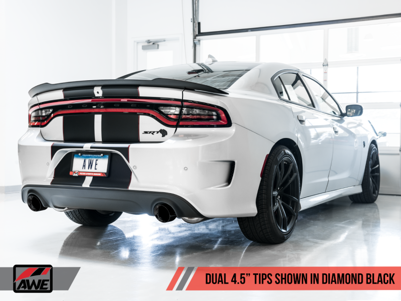 AWE Tuning 2015+ Dodge Charger 6.4L/6.2L Supercharged Track Edition Exhaust - Diamond Black Tips