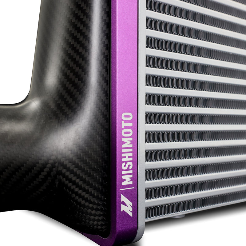 Mishimoto Universal Carbon Fiber Intercooler - Matte Tanks - 525mm Gold Core - C-Flow - GR V-Band