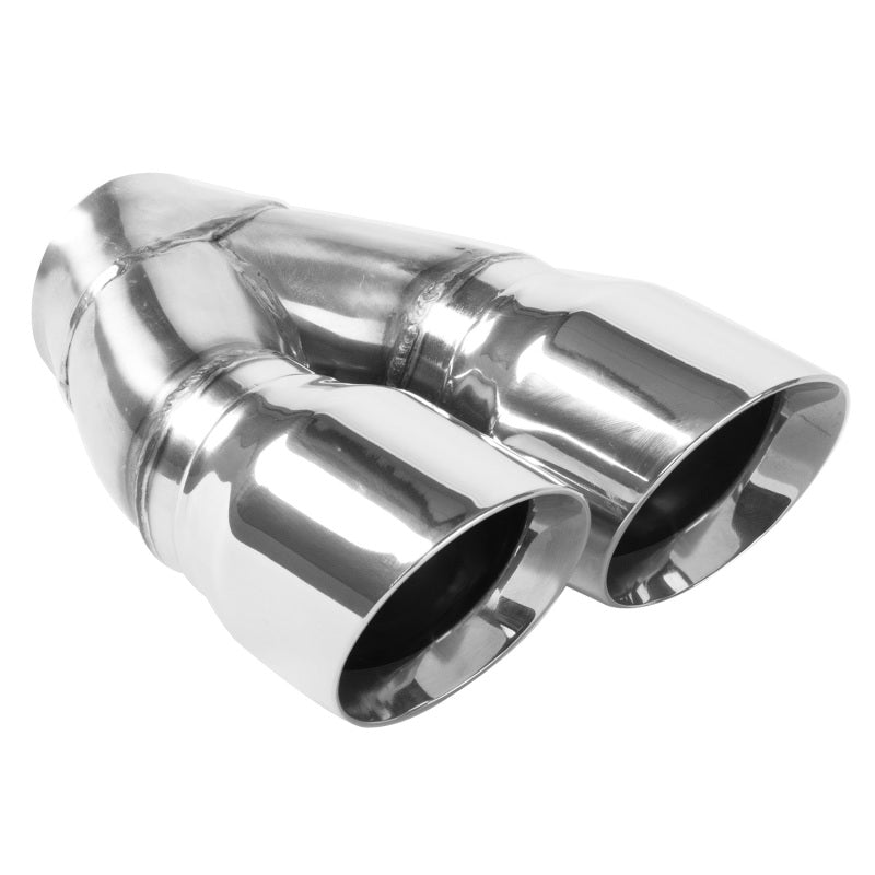 MagnaFlow Double Wall 3in Dual Round Polished Tip 2.25in Inlet