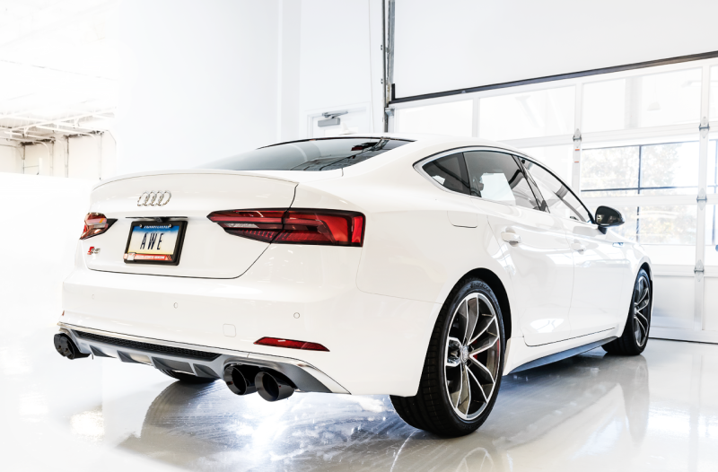 AWE Tuning Audi B9 S4 Touring Edition Exhaust - Non-Resonated (Black 102mm Tips)