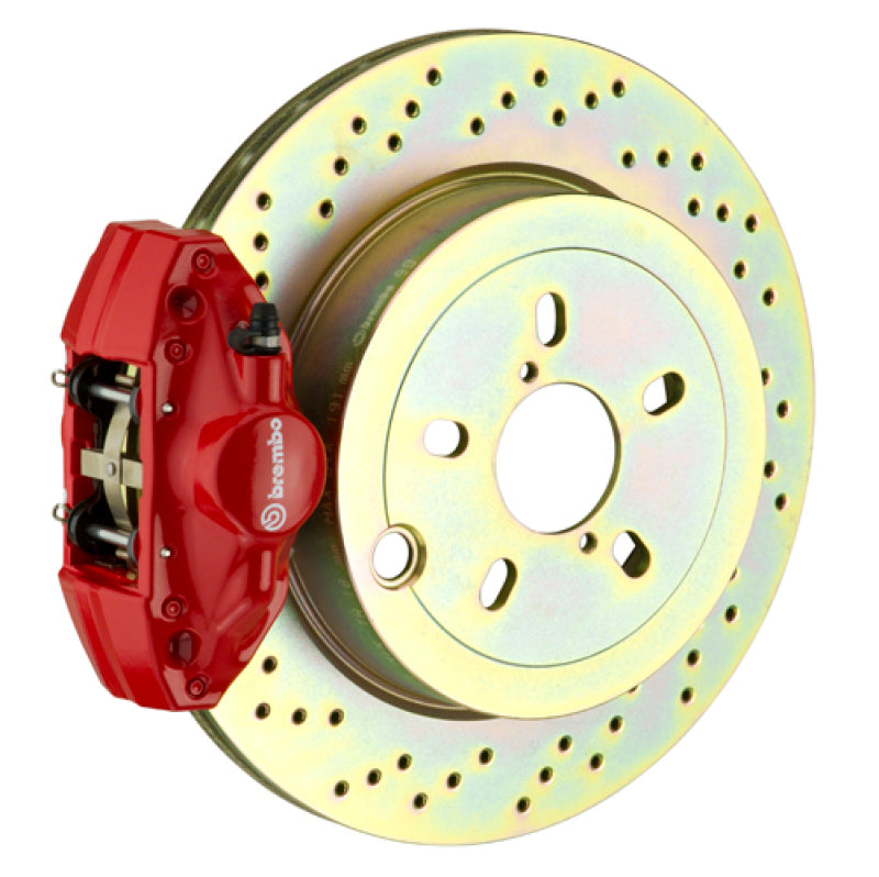 Brembo 02-07 Impreza/ wRX (GD/GG) Rear GT BBK 2 Piston Cast 2pc 316 x20 1pc Rotor Drilled-Red