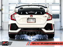 Load image into Gallery viewer, AWE Tuning 2017+ Honda Civic Type R Touring Edition Exhaust w/Front &amp; Mid Pipe - Diamond Blk Tips