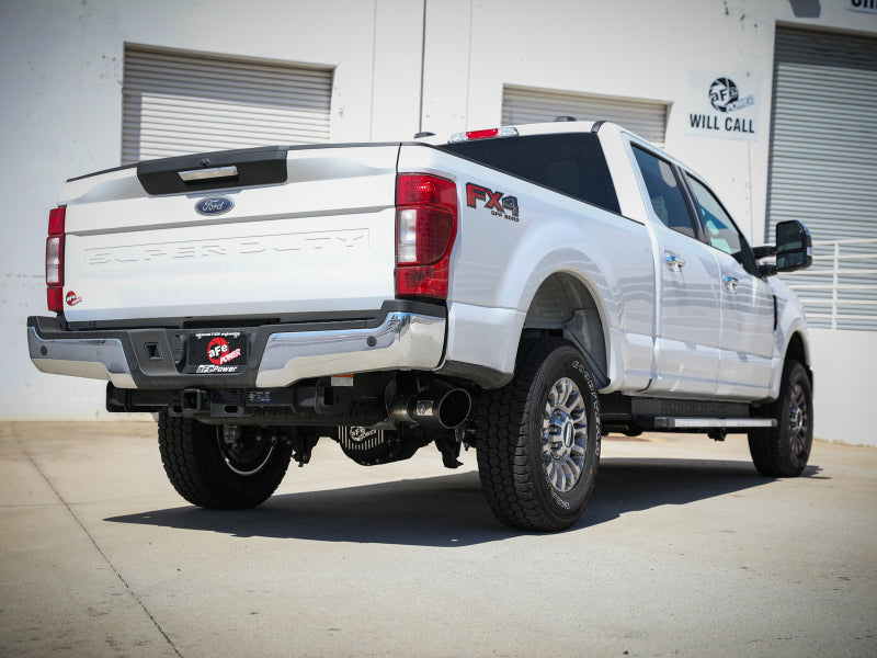 aFe Apollo GT Series 3-1/2in 409 SS Axle-Back Exhaust 17-20 Ford F-250/F-350 Black Tips w/o Muffler