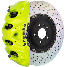 Load image into Gallery viewer, Brembo 12-18 A6 2.0T Front GT BBK 6 Piston Cast 380x34 2pc Rotor Drilled- Fluo. Yellow