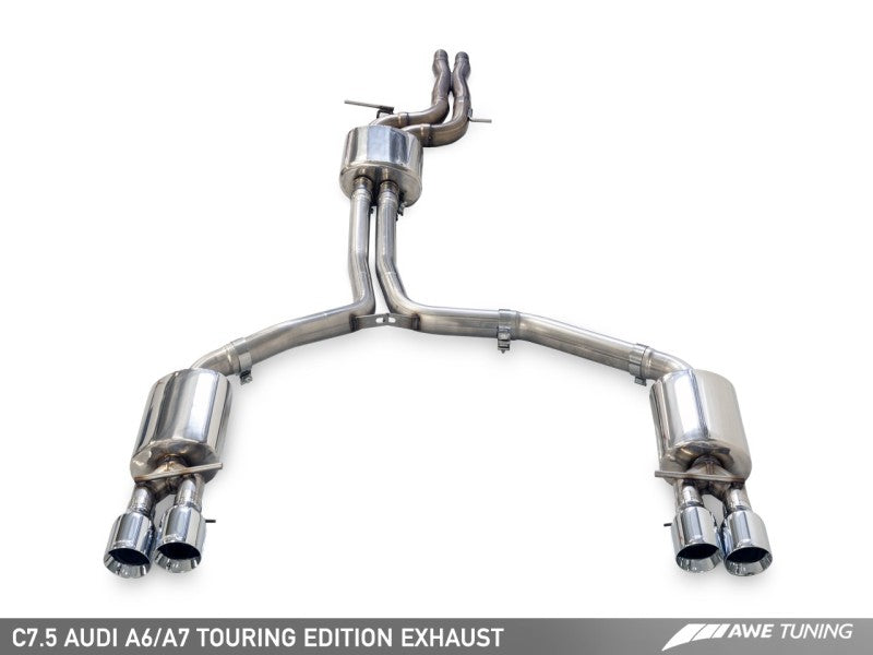 AWE Tuning Audi C7.5 A6 3.0T Touring Edition Exhaust - Quad Outlet Diamond Black Tips