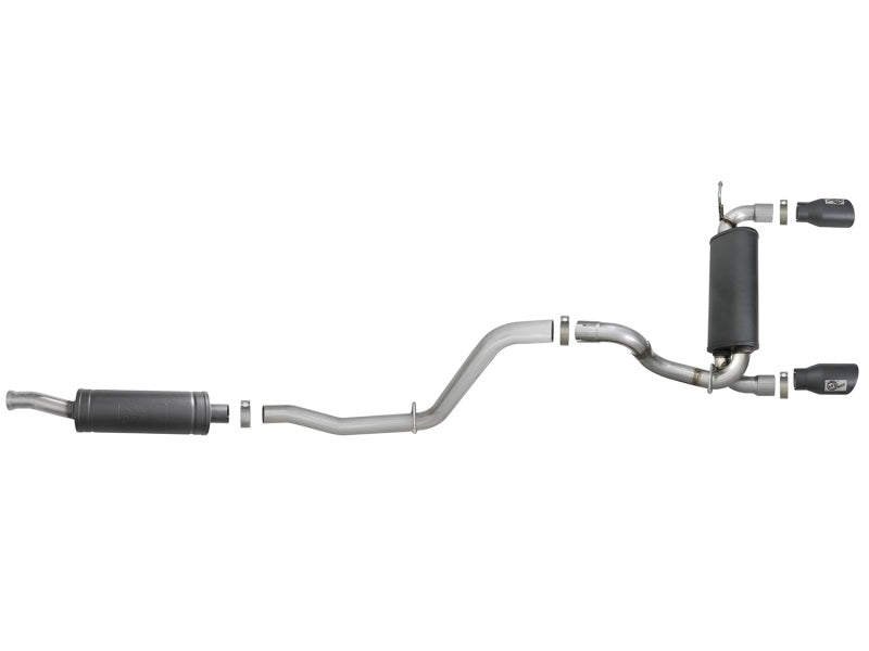 aFe Rebel Series 2.5in 304 SS Cat-Back Exhaust w/ Black Tips 2018+ Jeep Wrangler (JL) V6 3.6L