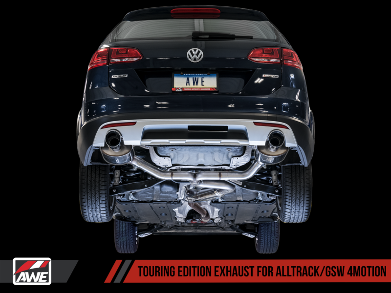 AWE Tuning VW MK7 Golf Alltrack/Sportwagen 4Motion Touring Edition Exhaust - Polished Silver Tips