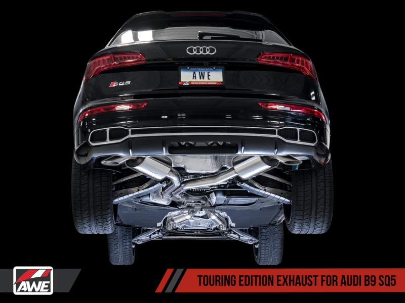 AWE Tuning Audi B9 SQ5 Non-Resonated Touring Edition Cat-Back Exhaust - No Tips (Turn Downs)