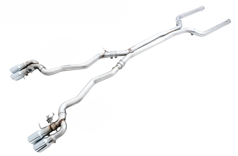 AWE Tuning 18-19 BMW M5 (F90) 4.4T AWD SwitchPath Cat-back Exhaust - Chrome Silver Tips