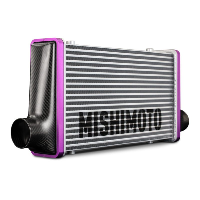 Mishimoto Universal Carbon Fiber Intercooler - Matte Tanks - 450mm Black Core - S-Flow - G V-Band