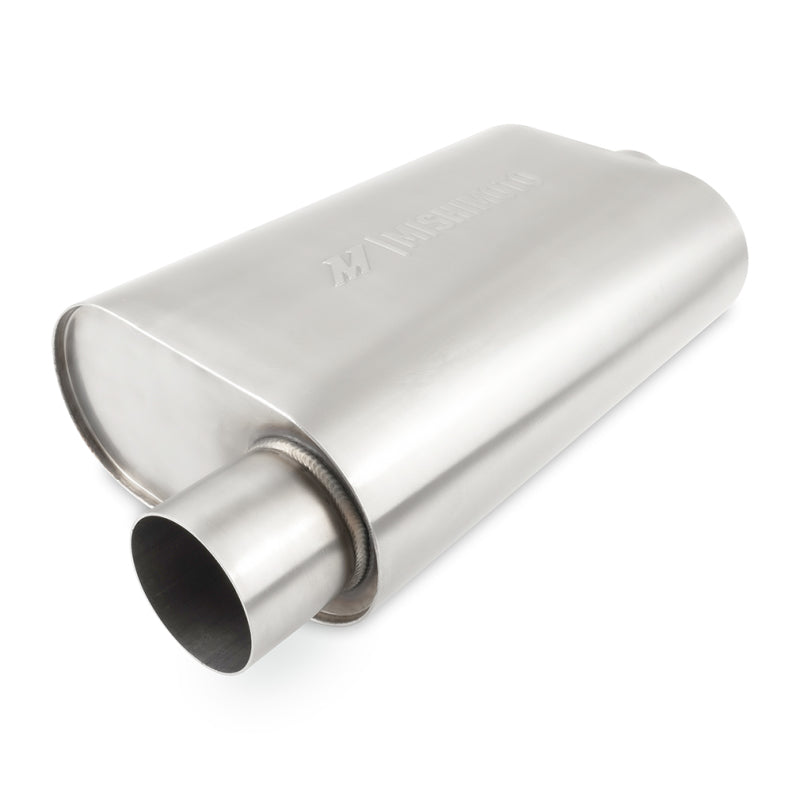 Mishimoto Universal Muffler with 3.0in Offset Inlet/Outlet - Brushed