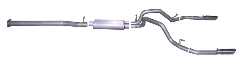 Gibson 08-09 Chevrolet Silverado 1500 LS 4.8L 2.25in Cat-Back Dual Split Exhaust - Aluminized