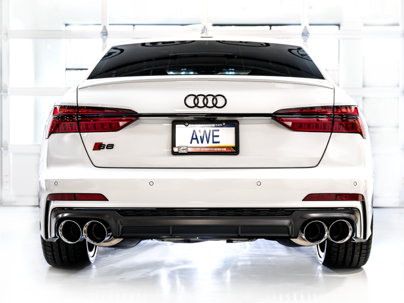 AWE Tuning 19-23 Audi C8 S6/S7 2.9T V6 AWD Touring Edition Exhaust - Chrome Silver Tips