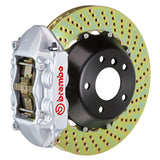 Brembo 11-18 Cayenne Turbo Rear GT BBK 4 Piston Cast 380x28 2pc Rotor Drilled-Silver